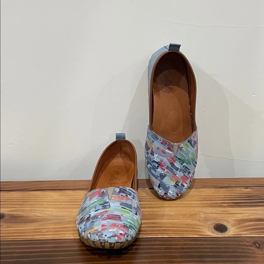 GELATO Women's Tennace Soft Leather Lightweight Shoes In Blue Size 39 (8-8.5 US)